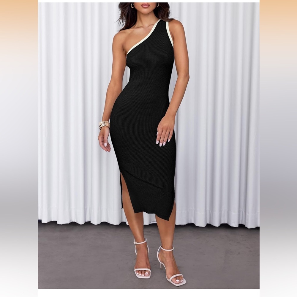 Chic One-Shoulder Black Dress
